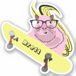 Naughty Squirrel #923 Brett Skateboarden Sticker