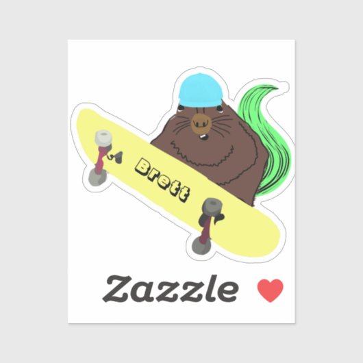 Naughty Squirrel #935 Brett Skateboarden Sticker (Vel)