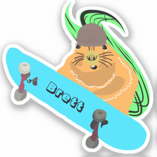Naughty Squirrel #941 Brett Skateboarding Sticker (Voorkant)