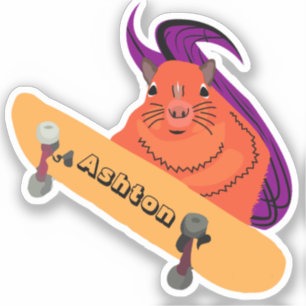 Naughty Squirrel #952 Schaats Aangepaste naam Sticker