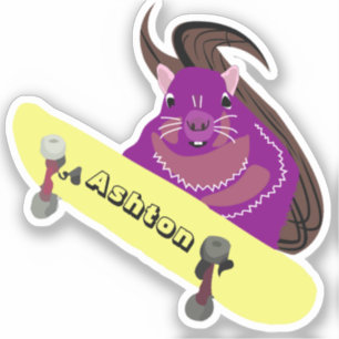 Naughty Squirrel #953 Schaats Aangepaste naam Sticker