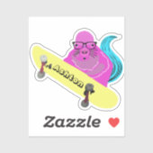 Naughty Squirrel #963 Schaats Aangepaste naam Sticker (Vel)