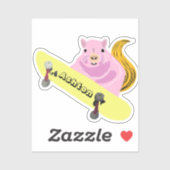 Naughty Squirrel #965 Schaats Aangepaste naam Sticker (Vel)