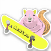 Naughty Squirrel #968 Schaats Aangepaste naam Sticker (Voorkant)
