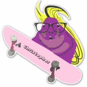 Naughty Squirrel #96 Skateboarden Sticker