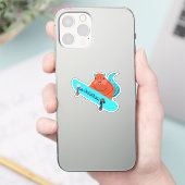 Naughty Squirrel #974 Schaats Aangepaste naam Sticker (Telefoon)