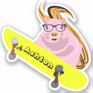 Naughty Squirrel #975 Schaats Aangepaste naam Sticker