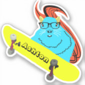 Naughty Squirrel #977 Schaats Aangepaste naam Sticker (Voorkant)