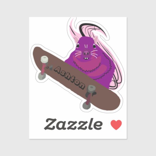 Naughty Squirrel #979 Schaats Aangepaste naam Sticker (Vel)