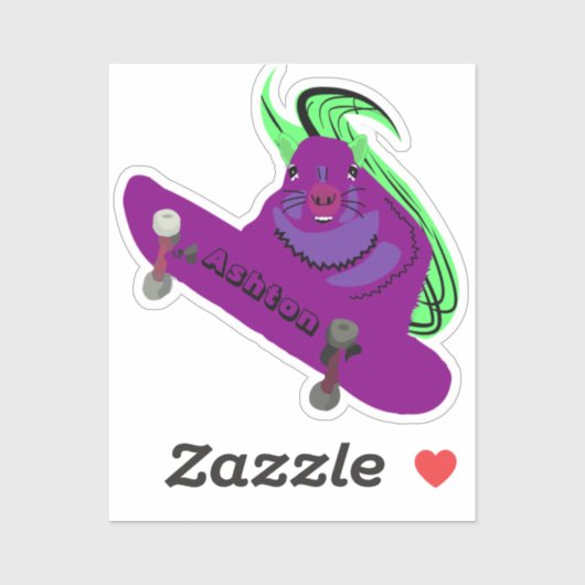 Naughty Squirrel #981 Schaats Aangepaste naam Sticker (Vel)