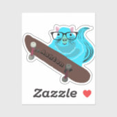 Naughty Squirrel #985 Schaats Aangepaste naam Sticker (Vel)