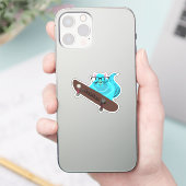 Naughty Squirrel #985 Schaats Aangepaste naam Sticker (Telefoon)