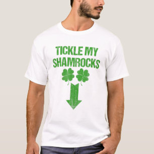 Naughty St Patricks Day Tickle My Shamrocks Dirk T-shirt