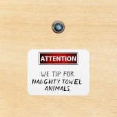 Naughty Towel Animals Funny Cruise Deurmarker Magneet