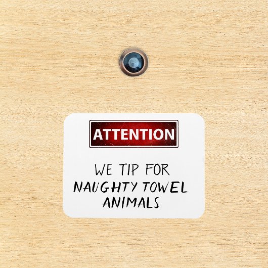 Naughty Towel Animals Funny Cruise Deurmarker Magneet