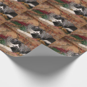 Naughty tuxedo kat Kerstmis Cadeaupapier