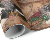 Naughty tuxedo kat Kerstmis Cadeaupapier (Rol Hoek)