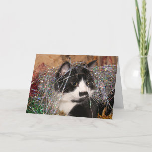 Naughty tuxedo kat Kerstmis Feestdagen Kaart