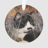 Naughty tuxedo kat Kerstmis Ornament (voorkant)