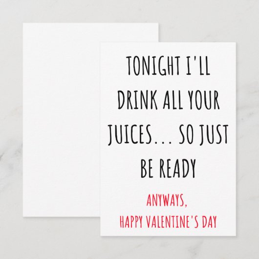 Naughty Valentijnsdag card voor hem en haar Bedankkaart (Voorkant / Achterkant)