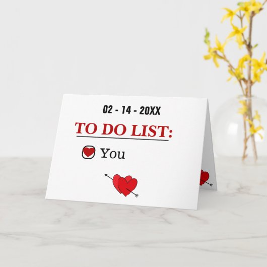 Naughty Valentijnsdag, om lijst te doen, grappige  Kaart (Gele Bloem)