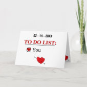 Naughty Valentijnsdag, om lijst te doen, grappige  Kaart (Voorkant)