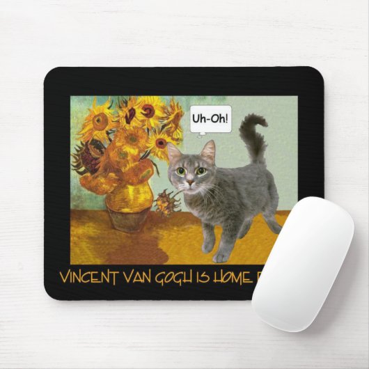 Naughty Van Gogh Cat 3 Muismat (Met muis)