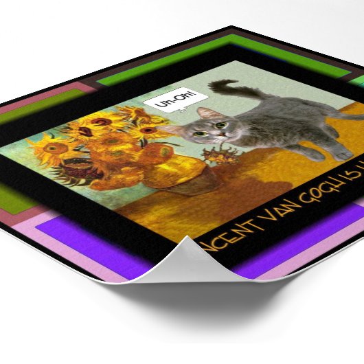 Naughty Van Gogh Cat 3 Poster (Hoek)