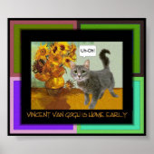 Naughty Van Gogh Cat 3 Poster (Voorkant)