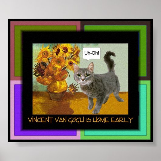 Naughty Van Gogh Cat 3 Poster (Voorkant)