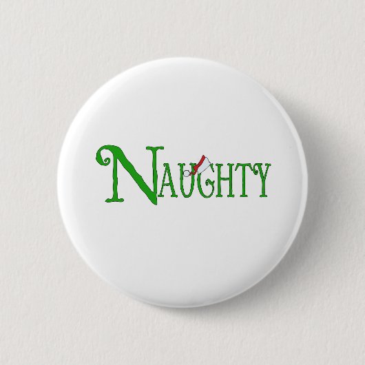 Naughty voor Kerstmis Ronde Button 5,7 Cm (Voorkant)
