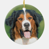 Naughty Waterverf Burnese Dog Photo Memory Keramisch Ornament (Achterkant)
