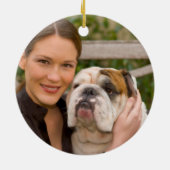 Naughty Waterverf French Bulldog Photo Memory Keramisch Ornament (Achterkant)