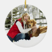 Naughty Waterverf Golden Retriever Photo Memory Keramisch Ornament (Achterkant)