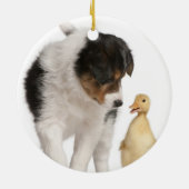Naughty Waterverf St Bernard Dog Photo Memory Keramisch Ornament (Achterkant)