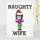 NAUGHTY WIFE CHRISTMAS KAART (Gele Bloem)