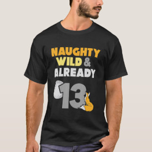 Naughty Wild & reeds 13 Birthday Fox T-shirt