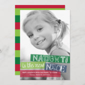 NaughtyIs de nieuwe Nice-fotokaart Feestdagenkaart (Voorkant / Achterkant)