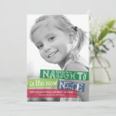NaughtyIs de nieuwe Nice-fotokaart Feestdagenkaart (Staand voorkant)