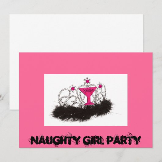 Naughy Girl Party Kaart (Voorkant / Achterkant)