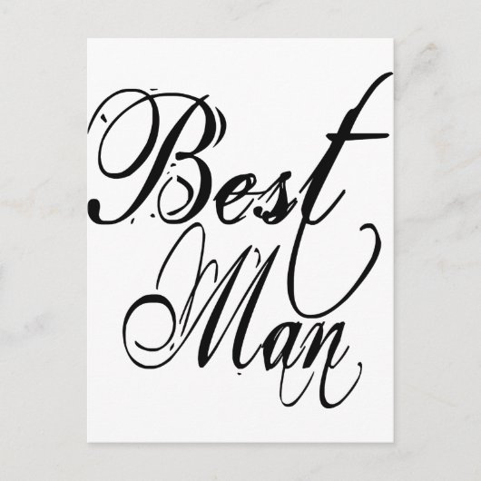 Naughy Grunge Script - Best Man Black Briefkaart (Voorkant)