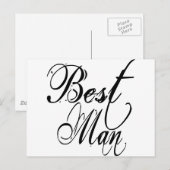 Naughy Grunge Script - Best Man Black Briefkaart (Voorkant / Achterkant)