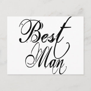 Naughy Grunge Script - Best Man Black Briefkaart