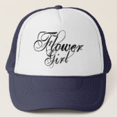 Naughy Grunge Script - Bloemenmeisje Black Trucker Pet (Voorkant)