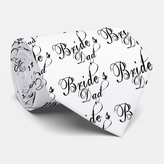 Naughy Grunge Script - Bride's Dad Black Stropdas (Opgerold)