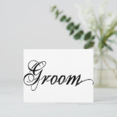 Naughy Grunge Script - Groom Black Briefkaart (Staand voorkant)