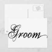 Naughy Grunge Script - Groom Black Briefkaart (Voorkant / Achterkant)