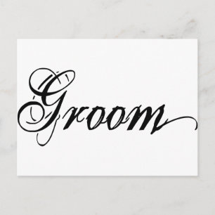Naughy Grunge Script - Groom Black Briefkaart