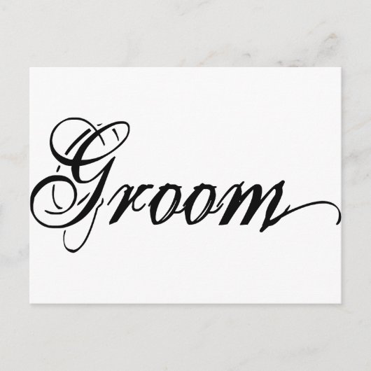 Naughy Grunge Script - Groom Black Briefkaart (Voorkant)