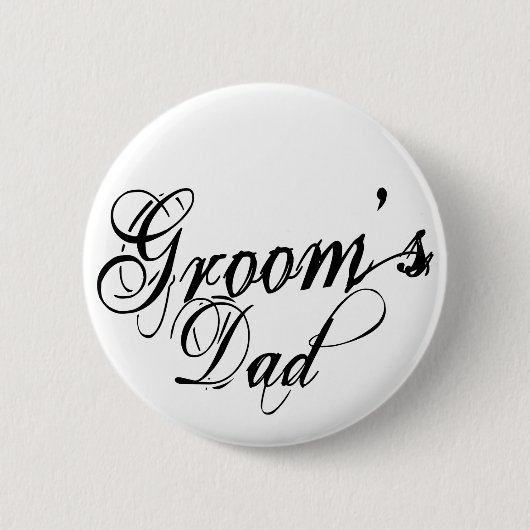 Naughy Grunge Script - Groom's Dad Black Ronde Button 5,7 Cm (Voorkant)